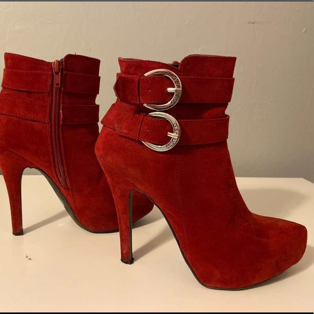 Red Suede Booties